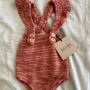 Kalinka Knit Baby Romper in Brick